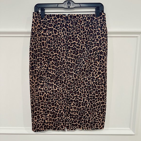J. Crew Cotton Pencil Skirt in Leopard Size 4 - Picture 3 of 6